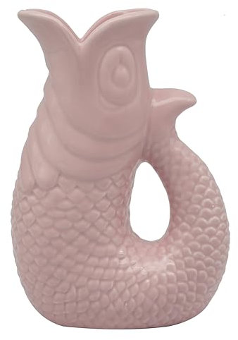 The Leonardo Collection Pichet à poisson rose 20 cm pour cuisine et maison | Carafe en céramique ou en verre pour usage multiple | Beau vase à crème ou à lait pour un usage quotidien | Peut également