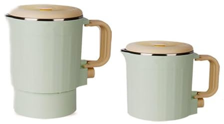 Bouilloire électrique pliable de voyage, bouilloire pliable en acier inoxydable 800 ml, chauffe-eau électrique portable avec contrôle de température à 2 niveaux et acier inoxydable 304, pour la maiso
