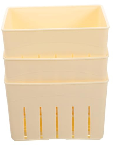 BAZEITFLOW 3 Sets Plastic Cheese Pressing Plate Tofu Maker Cheese Press Tool Household Tofu Press Mould for DIY Making