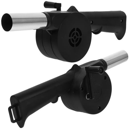 GARIOUANS Manueller Grillventilator Luftfeuergebläse Kunststoff Eisen BBQ Werkzeug Outdoor Camping Picknick Praktisch Leicht Tragbar