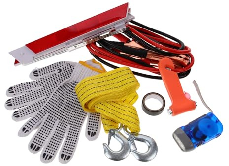 Hemobllo Kit D'assistance Routière Voiture 8 Pièces Multifonction pour Dépannage Automobile Sécurité Accessible Inspection Véhicule