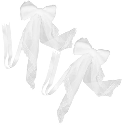 DECORNIJIA 2 Piezas Alzapaños de Cortina de Cortina de Encaje con Lazo Blanco Pequeño para Bodas y Hogar Sujetadores Ligeros y Gruesas Accesorio Elegante para Sala y Dormitorio