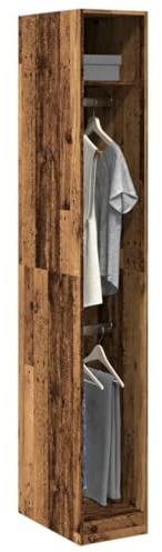 Frdhee Putzschrank Schlafzimmer Schrank,Kleiderschrank Altholz-Optik 30x50x200 cm Holzwerkstoff,Haushaltsschrank für Haushalt,Flur,Büro oder Schlafzimmer