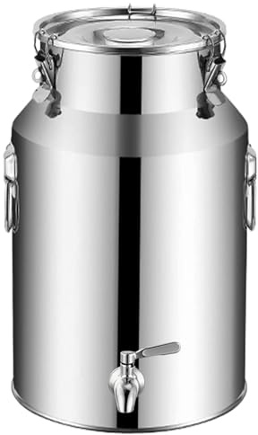 YLKJCE Bidon INOX 20 litres avec Robinet, Bidon A Lait INOX pour Huile Et Aliments pour Stockage(Capacity,22liter)