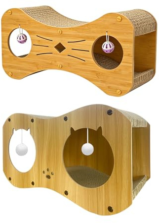 Casa Rascador De Gatos | Casa para Gatos con Diseño De Y del Aburrimiento,Rascador Resistente Al Desgaste - para Mascotas en Interiores y Exteriores Sala de Estar y Zona de Juego