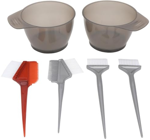 IMIKEYA Lot de 2 bols à mélanger avec 4 peignes de teinture pour cheveux - Grands bols en plastique pour coiffure professionnelle et salon de coiffure - Style aléatoire