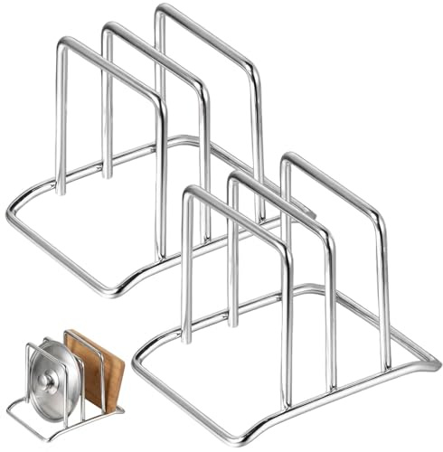 DXPETA Chopping Board Stand, Baking Tray Storage Rack, Chopping Board Holder, Stainless Steel Chopping Board Rack for Kitchen Counter Storage, Worktop Storage Solution with Cutting Board Holder