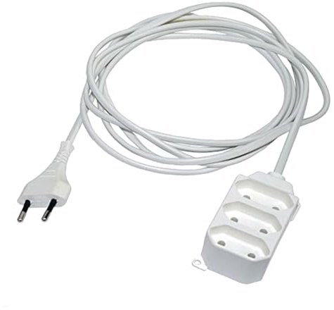 Jonex Verlängerungskabel Verlängerung 3-fach Strom-Kabel Euro-Stecker Eurosteckdosenleiste/Eurosteckerleiste (1,5 Meter 3-Fach, Weiss)