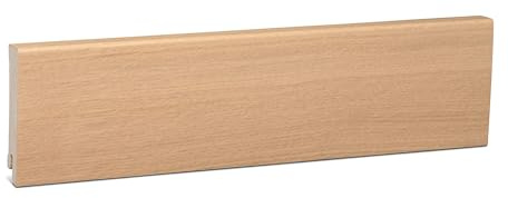 KGM Sockelleiste Modern Massivholz - Eiche weiß, 2400 x 16 x 80 mm, 1 Stück | Fußleiste, Fichte-Träger furniert, geölte Oberfläche, helle Optik, für Wohnräume, PEFC-zertifiziert