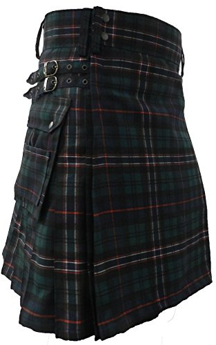 UT Kilts Men's Standard Tartan Utility Kilt, Modern Scottish Kilt for Everyday Wear, Tactical Kilts with Adjustable Hip Straps & Cargo Pockets for Men, Scottish National, 40 Waist