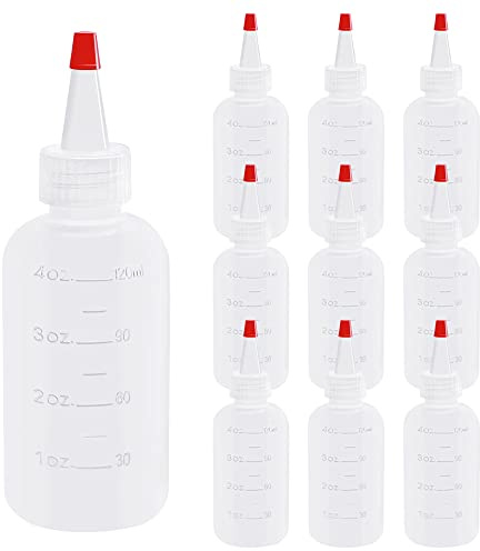 seewavom 10 Pack 4 Ounce Plastic Squeeze Bottles With Caps Plastic Small Dispensing Bottles Crafts, Art, Glue, Kitchen