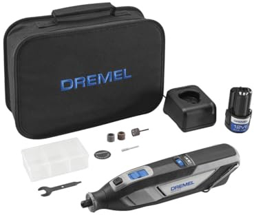Dremel 8240-5 12V Cordless Rotary Tool Kit with Variable Speed and Comfort Grip - Includes 2AH Battery Pack, Charger, 5 Accessories, Wrench, and Tool Fabric Carry Bag