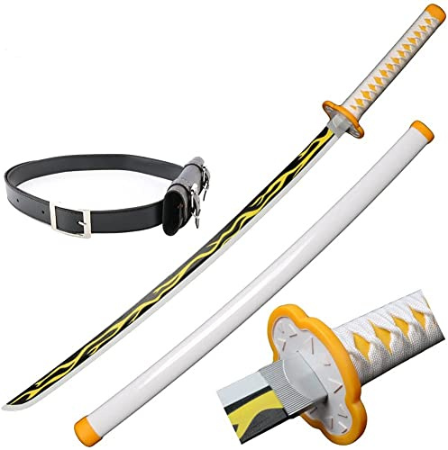 ZNLVZSH Anime Demon Sword Cosplay Katanas Blade Prop For Kamado Tanjirou Samurai anime Ninja Sword Decorative Toys for Fans Anime Lovers Decorative Weapon Toys Wooden Model 41 Inches, D
