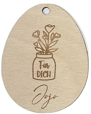 Personalisierter Geschenkanhänger aus Holz | Motiv Blumen mit Namen | Holz-Anhänger für Geschenke (Blumen Für Dich)
