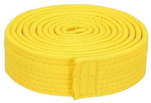 PATIKIL Taekwondo Farbe Rangliste Gürtel 1.5 x8.5Ft 2.6m Polyester Gelb | Kampfsport Judo Karate Gürtel, für Lehrpraxis