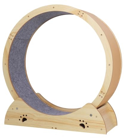 JSLJJBD Katzenlaufrad Großes Laufrad,katzenlaufrad,laufrad Katze Katzen,katzenroller, Laufband, Kreisförmig, Geräuschlos, Katzenroller, Geeignet Für Indoor-Katzen-fitnessrad 70 * 28 * 79cm Woodcolor