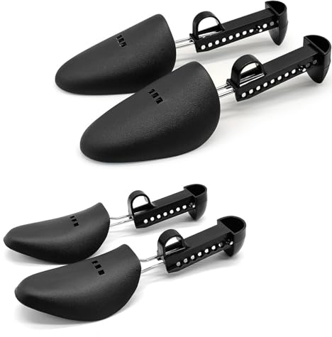 PRVCFZ 2 Pairs of Shoe Stretchers, Shoe Rack Shaper, Tree Shoe Rack, Shoe Rack, Adjustable Length, Suitable for Leather Shoes and Sneakers, Suitable for Well-Shaped Shoe Rack (Black)