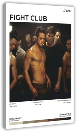 Fight Club – Filmposter auf Leinwand, Poster, Wandkunst, Dekor, Bild, Gemälde für Wohnzimmer, Schlafzimmer, Dekoration, Rahmen-Stil, 30 x 45 cm