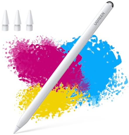 UGREEN Penna iPad con Ricarica Wireless, Pencil Magnetico per Tablet Rifiuto da Palmo e Sensibile all'Inclinazione Compatibile con PRO 12,9/11 2018-2022, Air 4/5, 10, Mini 6