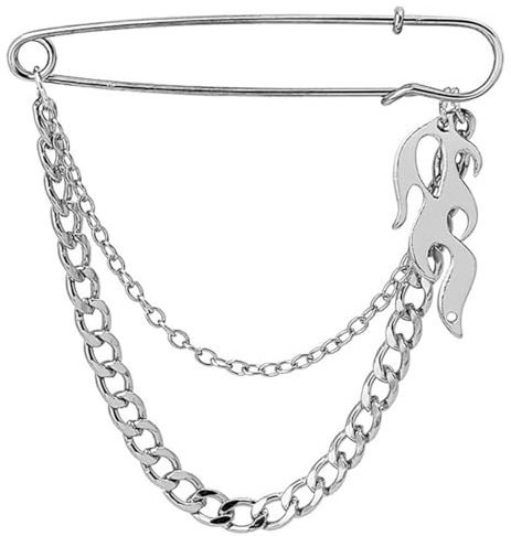Vintage Legierung Sicherheitsnadel Brosche mit einfacher Kette – Unisex dekorativer Clip für Pullover, Schal, Herren und Damen, Einheitsgröße, Metall