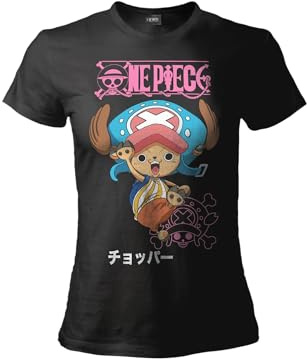 One Piece Tony Chopper T-Shirt Damen Strohhut Offizielles T-Shirt mit Frontdruck.