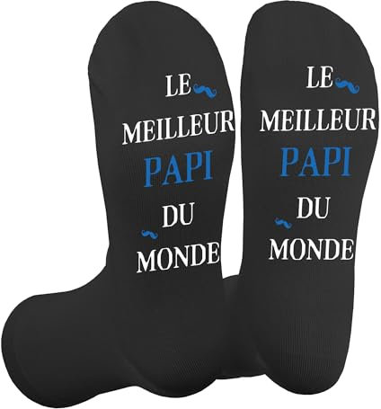 Chaussettes Drôles et Rigolotes pour Papy - Idée Cadeau Papi Noël ou Anniversaire - Taille 43-46