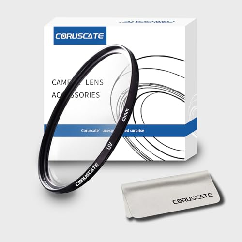 Filtro UV de 43 mm, filtro de vidrio óptico, multirevestimiento, resistente a los arañazos, impermeable, compatible con todas las marcas de lentes de cámara de 43 mm + paño de limpieza de lentes