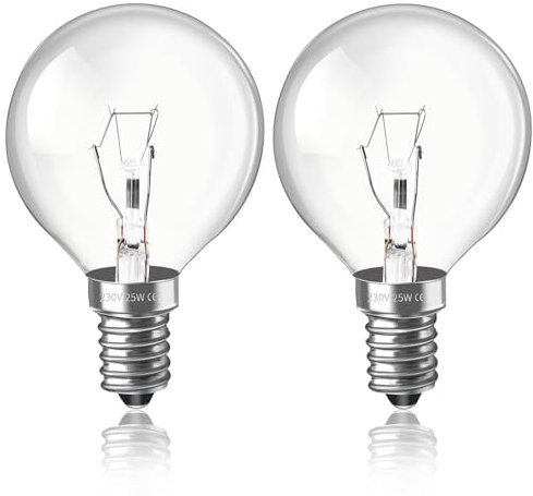 Ampoule de Four E14 G50 Dimmable, Ampoule Four 300 Degré Résistante, AC 230V, 2700K Blanc Chaud, 50MM Ampoule Globe E14 pour Four, Micro-ondes, Lampes de Table, Lot de 2