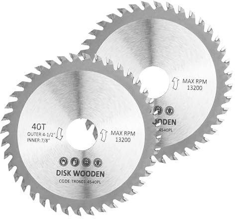 DMJJSD® Circular Saw Blade,2 pcs 115mm Carbide Saw Blade 4.5 Angle Grinder Circular Saw Blade 40 Teeth for Woodworking Cutting Disc Wood Plastic Alloy Carbide Finishing Saws Blade