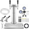 VEVOR Tower Kit, Kit de Conversión de Cerveza de Doble Grifo, Dispensador de Torre de Cerveza de Barril de Acero Inoxidable con Regulador W21.8 de Doble Calibre y Acoplador de Barril de Sistema S