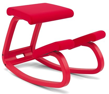 Varier Variable Ergonomischer Kniestuhl, Schaukel-Bürostuhl ohne Rollen | Ergonomischer Kniestuhl ohne Rückenlehne mit Schaukelfunktion für aktives Sitzen; gepolsterter Sitz, bis 110 kg belastbar