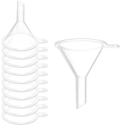 PATIKIL 1.2 Pollici Imbuto In Plastica Trasparente, 60 Pezzi Imbuto Multiuso A Bocca Larga Con Beccuccio Lungo E Manico Per Riempire Bottiglie Liquidi Laboratorio Spezie Polvere Olio