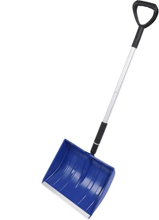 MOUMOUTEN Pala da neve, Pala da neve staccabile Pala da esterno portatile leggera di grande capacità con lunghezza regolabile per auto di emergenza da giardino (Blu)