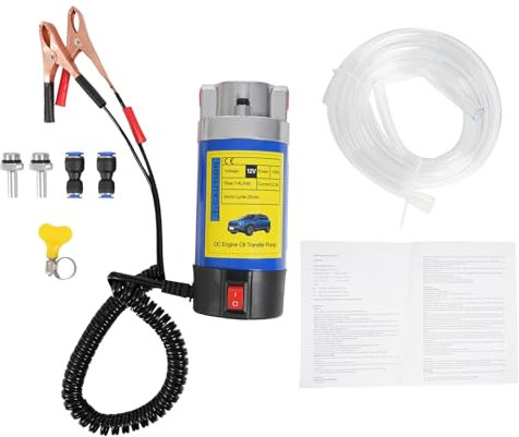 Ölabsaugpumpe, Dieselpumpe Selbstansaugend Komplett Set 12V 100W Ölabsaugpumpe Kraftstoffpumpe 4L/min Ölpumpe Elektrisch Ölabsaugpumpe mit 3 6/8/10mm Klare Schläuche