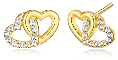 Philip Jones Boucles d'oreilles en forme de cœur plaqué or avec cristaux Zircondia