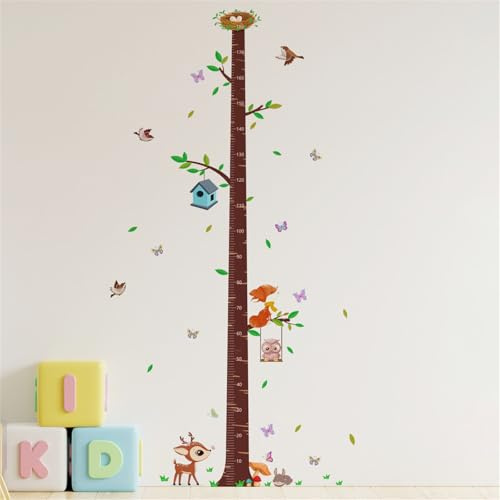 Messlatte für Kinder Wandtattoo, Wandtattoo Wandaufkleber HöHe, Wandtattoo Kinderzimmer, Personalisierte Messlatte Als Wandtattoo, Waldtiere Wandaufkleber für Kinderwachstum (Klein)