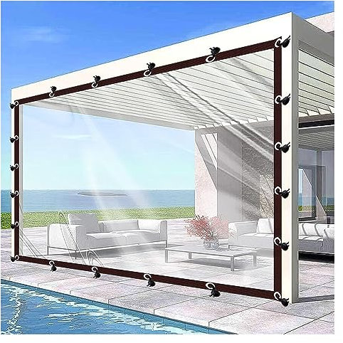 Outdoor-Pavillon-Vorhang mit Ösen, wasserdicht, anpassbare Größe und Dicke, Kunststoff-Trennwand für den Garten
