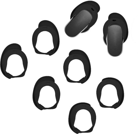 Adhiper Ersatz-Ohrstöpsel,Kompatibel mit Bose QuietComfort Ultra (2023) Kopfhörern,Ohrhänge Besteht Aus Silikon,Wasserdicht und Rutschfestig,Größe S, M, L (schwarz)