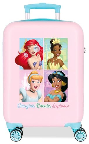 Disney Joumma Princess - Valigia da cabina rosa, 33 x 50 x 20 cm, rigida 2 kg, chiusura a combinazione laterale, in ABS, 2 kg, 33 l, bagaglio a mano, Rosa, Taglia unica, Valigia cabina