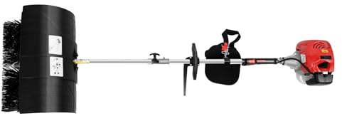 Gas Grass Sweeper, 52CC Grass Handheld Sweeper 2-Stroke Gas Walk Behind Sweeper Broom with Hand Puller & Air Filter 8,500 RPM High Power for Lawn Garden