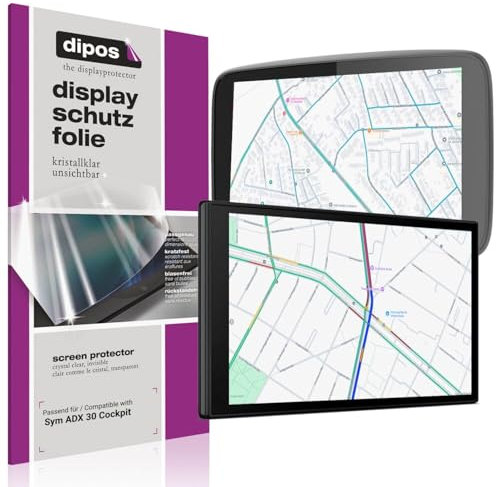 dipos I 2x Screen Protector compatible with Sym ADX 30 Cockpit Protection Films clear