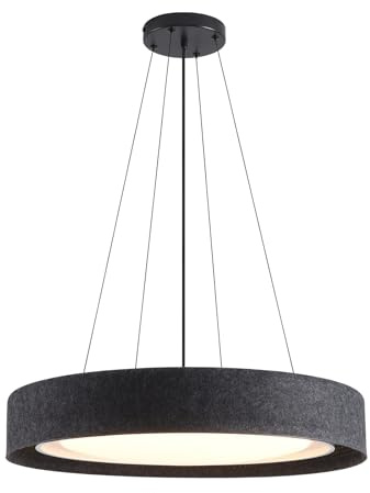 PIOUTNF Runde Esstisch Pendelleuchte, Moderne Wohnzimmerlampe, LED Küchenlampe Hängend, für Esszimmer, Küche, Saal, Schwarz