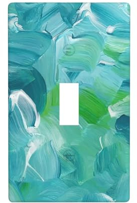 blue oil paint texture Print Polycarbonate Wall Bathroom Kitchen Home Room Decor Light Switch Cover One Toggle