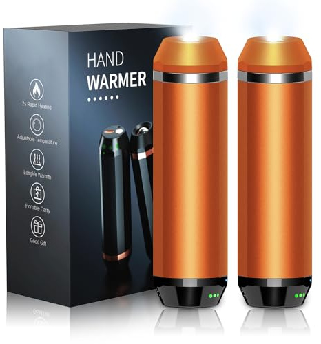 SUPPOU Magnetischer Handwärmer Elektrisch, 2 Pack 5000mAh Wiederaufladbar Elektrisch Handwärmer mit LED-Notbeleuchtung, Tragbar Akku Taschenwärmer für -Outdoor-Sportarten Wandern