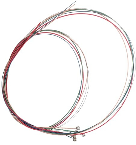 Gitarrensaiten aus Metall für Akustikgitarre, Folk, Stahl, Kupfer | Ersatzsaiten, Klarer Klang und Kraftvoller Ton, Vielseitig Einsetzbar, für Gitarrenspieler, 6 Stück