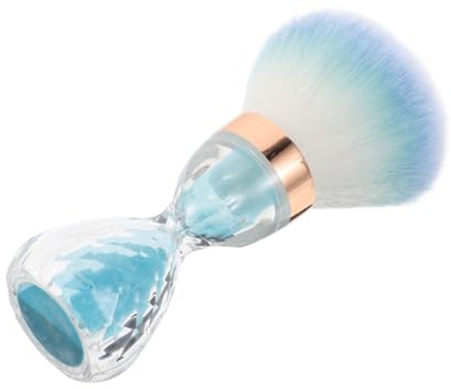 Hohopeti Blue Soft Bristle Large Head Nail Dust Collector Brush for Powder Cleaning Handle Grip Nail Cleaning Tool and Makeup