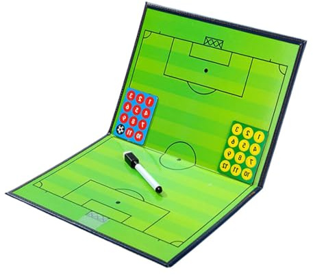 mophrati Tablero de Estrategia Plegable para Entrenadores, portapapeles con bolígrafo, Cremallera magnética, Tablero táctico de fútbol, Amplia Gama usos , 2 Veces