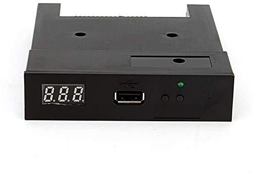 Ticfox Émulateur de lecteur de disquette SFR1M44-U100, 1,44 Mo 3,5 USB Floppy Lecteur de disquettes avec USB SSD Émulateur de Floppy Compatible avec claviers de musique et orgue électronique Noir