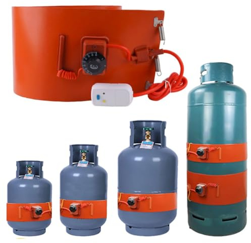 CMHYBS Fascia Riscaldante in Silicone per Bombola Gas 5kg 13kg 15kg 50kg Cintura Riscaldante GPL con Termostato Riscaldatore Elettrico Sicuro,50kg 1250x200mm 600W