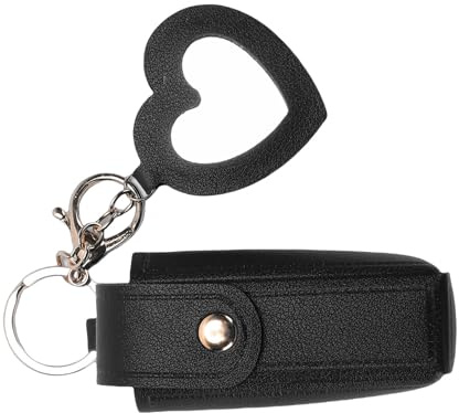 BAOFUYA Étui à Rouge à Lèvres avec Miroir, étuis à Cosmétiques, Porte-clés en Cuir PU, Support de Rouge à Lèvres pour Femmes, Organisation de Voyage et de Transport de à avec Miroir, Porte-clés de